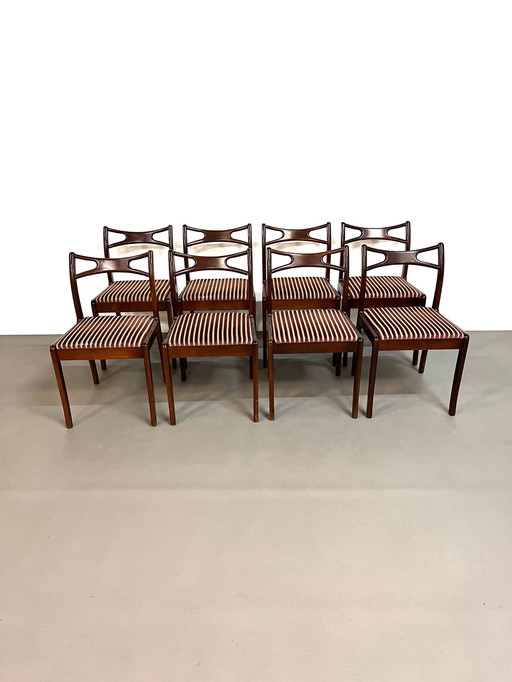 8x Christian Linneberg Palisander Eetkamerstoelen Model 94