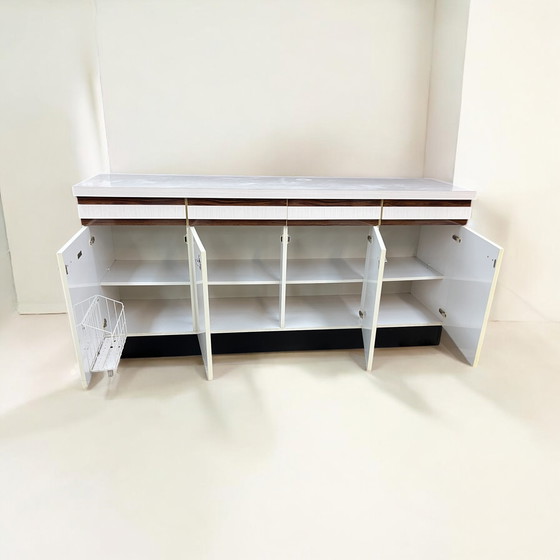 Image 1 of Credenza da cucina Niestrath - anni '60 in legno rivestito in Resopal con maniglie cromate