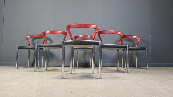 Image 1 of Sedie Lotus vintage di Hartmut Lohmeyer per Kusch & Co., anni '70, set di 6