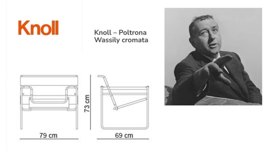 Image 1 of KNOLL International. Ensemble de 2 fauteuils Wassily B3 NEUFS en fourrure blanche douce.