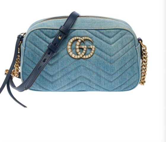 Image 1 of Sac GUCCI Marmont en Denim Bleu - 101769
