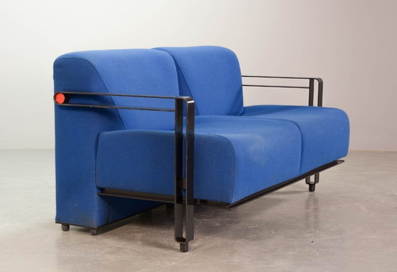 Image 1 of Holländisches Design Artifort Himmelblau 'Transformation' Zweisitziges Sofa Modell 952 von Hans de Wit, 1980er Jahre.