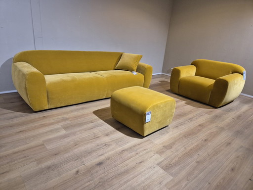 30% Korting - Nieuw - Montel Bold Set - Bank + Fauteuil + Hocker