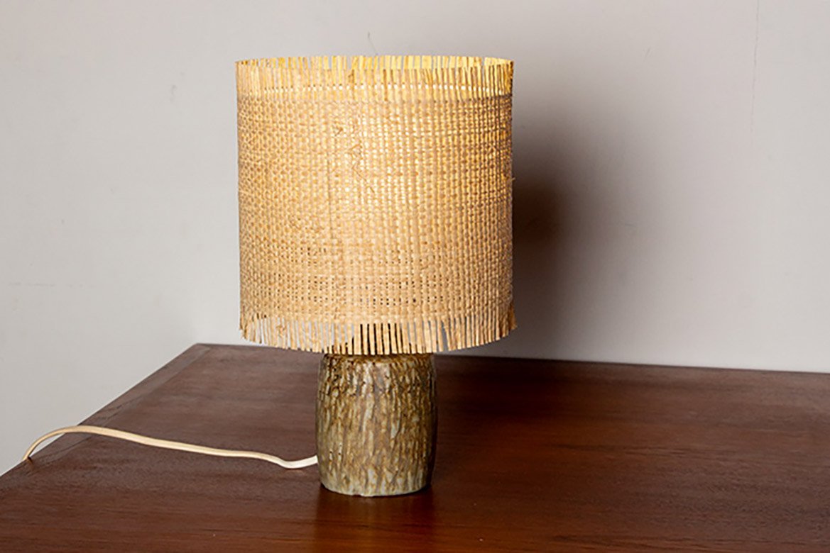Lampe Danoise Gunnar Nylund Pour Nymolle - Grès Bleu Mat, Design Scandinave