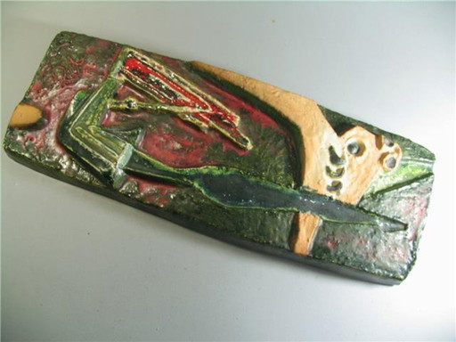 Helmut Schäffenacker Céramique Plaque murale Wall Tile German Studio Pottery 60's