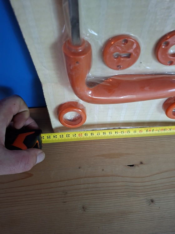 Image 1 of Artemide vintage design orange space age door handle