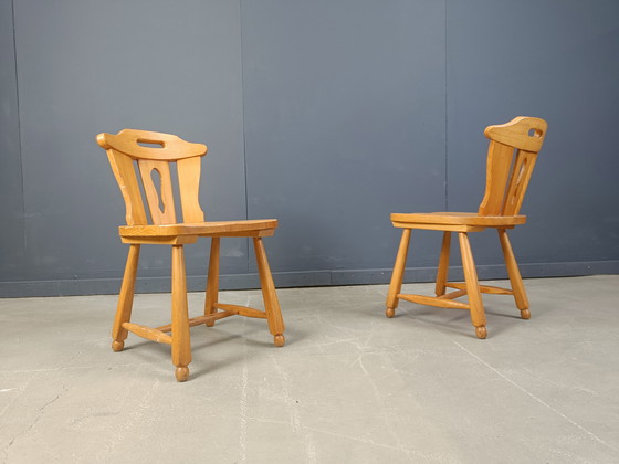 Image 1 of Mid Century Brutalist Esszimmerstühle, 1960er Jahre Satz von 4