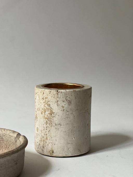 Candeliere in travertino Fratelli Manelli Italia 1970