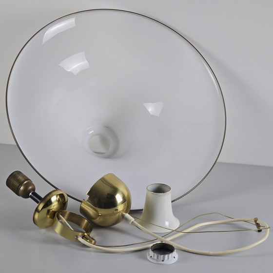 Image 1 of Vintage 1970S Sölken Leuchten Opaline Glass Suspension Lamp.