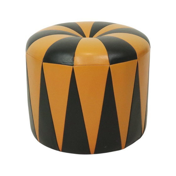 Image 1 of Pouf rotondo vintage in similpelle anni '60