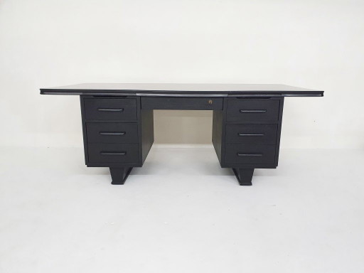 Escritorio ejecutivo de madera negra, década de 1960. – bureau, Wood