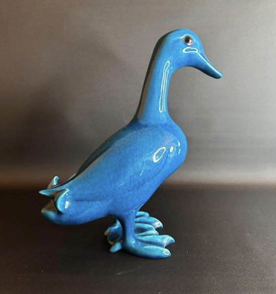 Image 1 of Art Deco keramische eend van George Cassin, Frankrijk ca. 1950 – gesigneerd