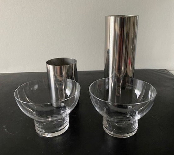 Image 1 of Georg Jensen, Danimarca, 2 candelabri "Olympia", anni '80