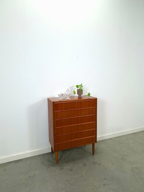 Image 1 of Teak chest of drawers from Denmark with 6 drawers