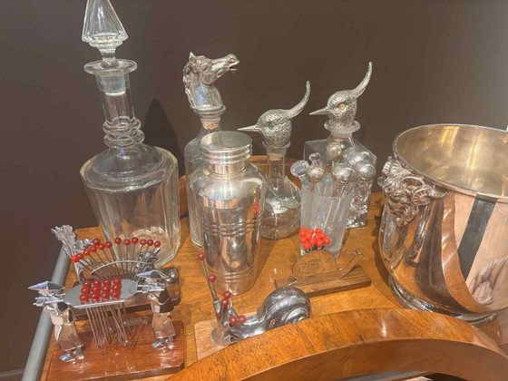 Image 1 of Cocktail picks Vintage 1930's French Snail Appetizer Forks Set 