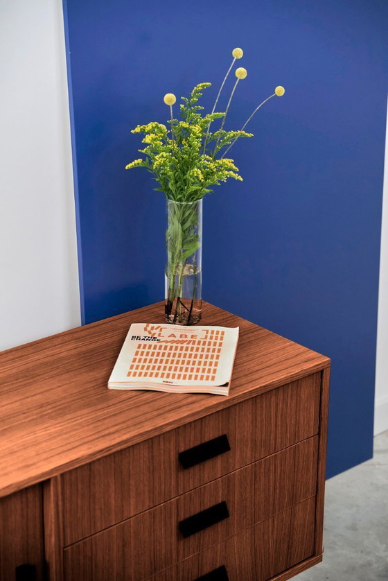 Image 1 of Dressoir gebeitst teak T-S03 schuifdeur en 3 laden