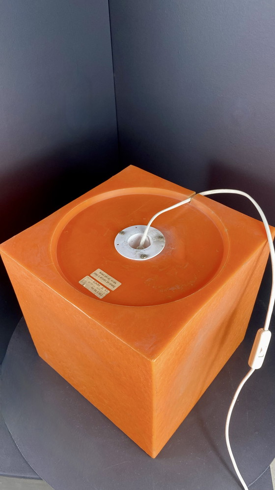 Image 1 of Vintage Heico Oranje Kubuslamp - Sfeerlamp Baby/Kinderkamer