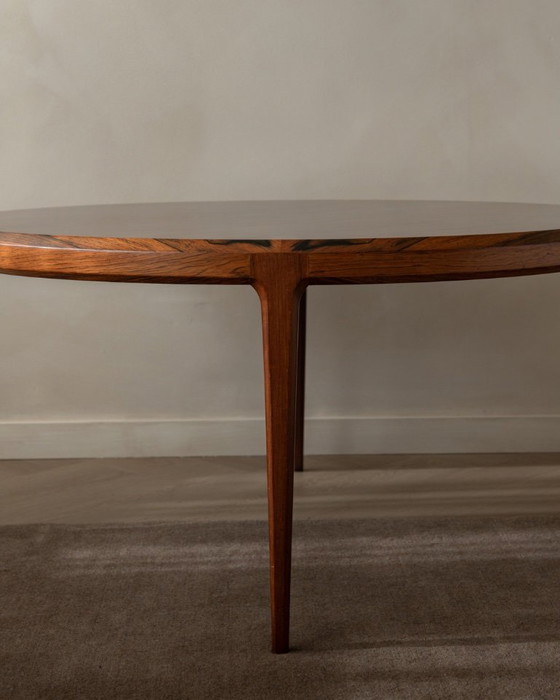 Image 1 of Mid Century Rosewood Round Coffee Table Model 283 by Johannes Andersen for CFC Silkeborg, 1960s