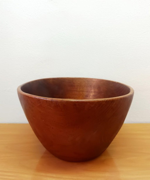 Large vintage teak bowl