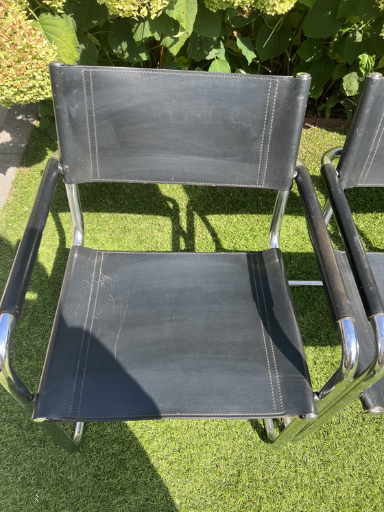 6 sillas con arnés de cuero Matteo Grassi Tube Slide negras – Sillas de comedor, Leather, Metal (photo 3 of 13)