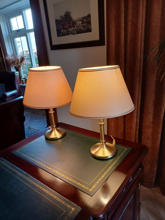 Set Herda Tischlampen – Stoff, Messing (photo 3 of 14)