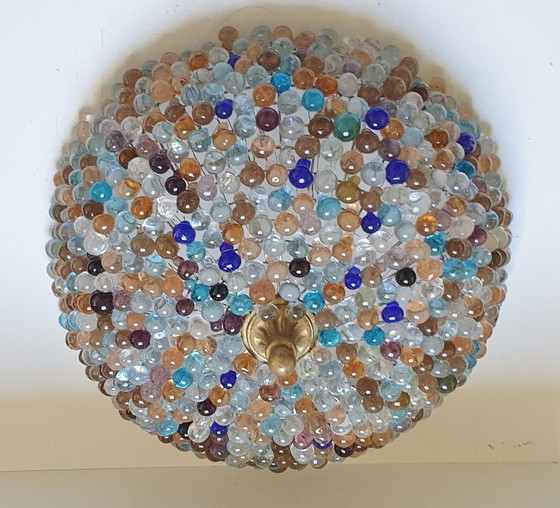 Image 1 of Grande lampe de plafond en verre de Murano en forme de grappe de raisin (37 cm).