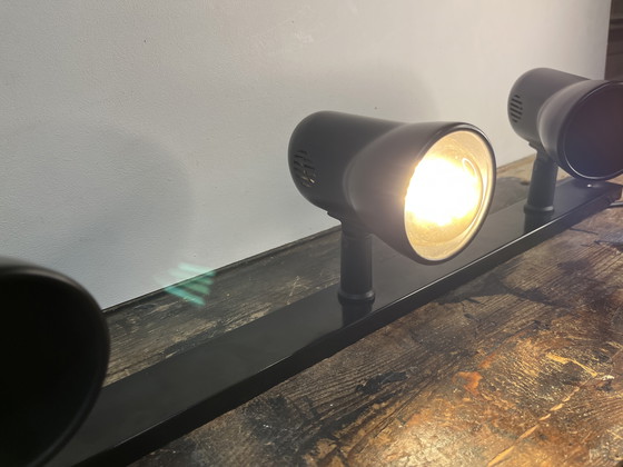 Image 1 of Black Vintage post modern Phase Madrid three spotlight ceiling lamp