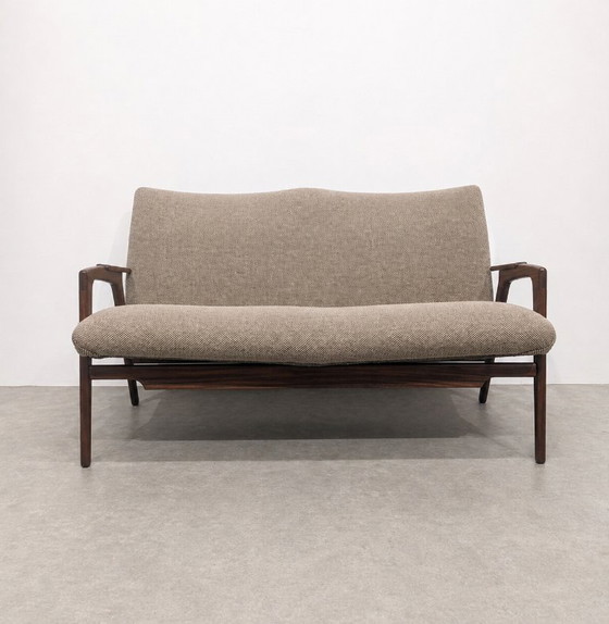 Image 1 of Vintage Scandinavian two-seater sofa in solid teak