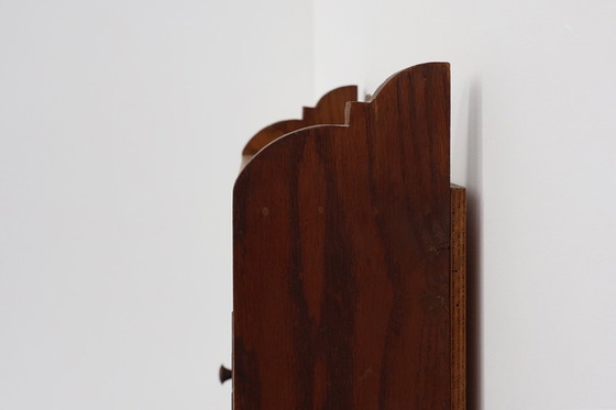 Image 1 of Houten Art Deco scheerkast met afgeschuinde spiegel, Frankrijk