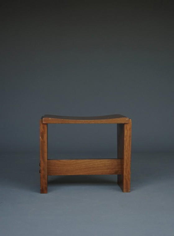 Image 1 of Mid-Century Church Stool in walnut, 1950s
