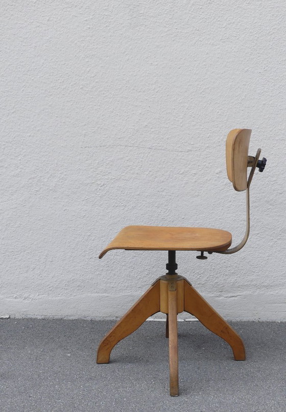 Image 1 of Sedia da scrivania girevole, anni '50, legno, WstaEb