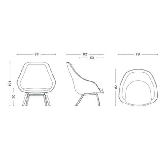 Image 1 of Hay AAL 93 Lounge Chair high back, Steel-cut 775 blue