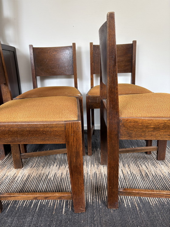 Image 1 of Art-Deco-/Amsterdamer Schule-Set mit 4 Stühlen