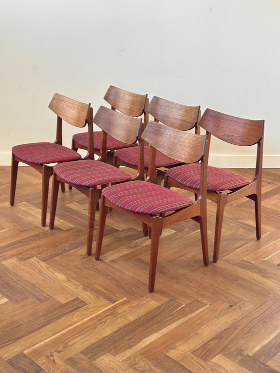 Image 1 of Set 6 vintage stoelen Deens Design jaren 50/60