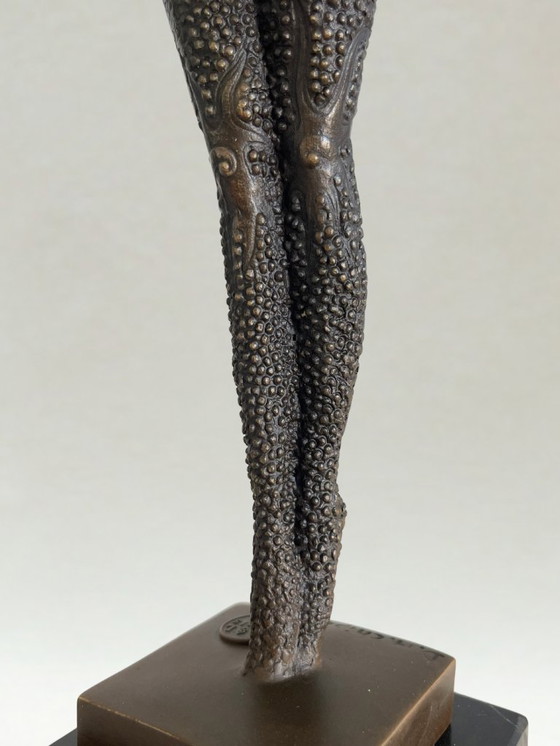 Image 1 of Art Deco style bronze sculpture – Dancer – signed D. H. Chiparus – 47 cm