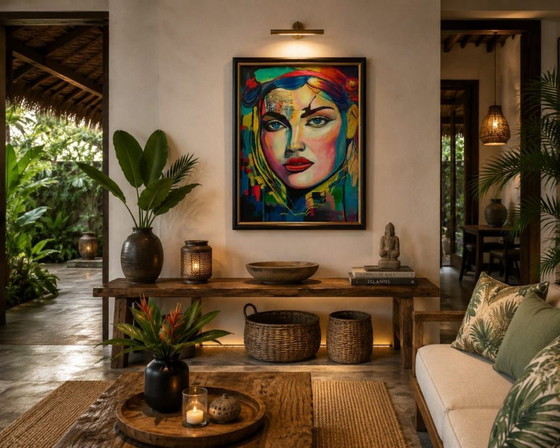 Image 1 of Luis Angel - La Mujer De Las Grietas Cromaticas - Artist Canvas
