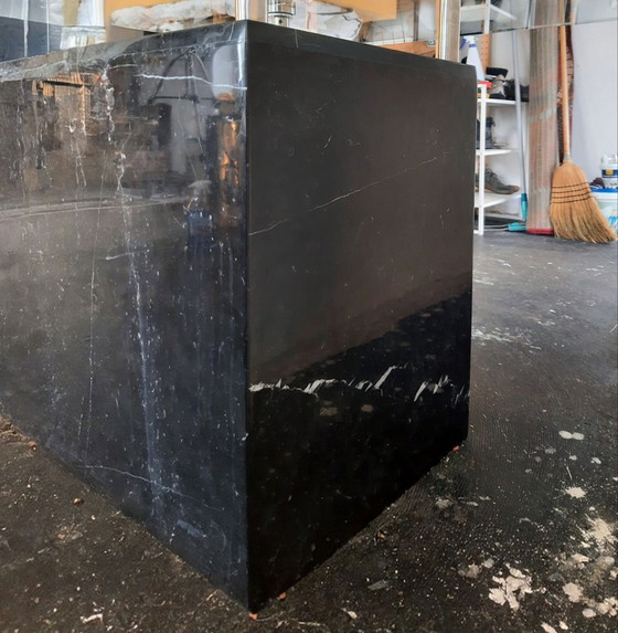 Artedi Dining Table, Nero Marquina Marble & Bevelled Glass (1970s-1980s), Black (photo 6 of 15)