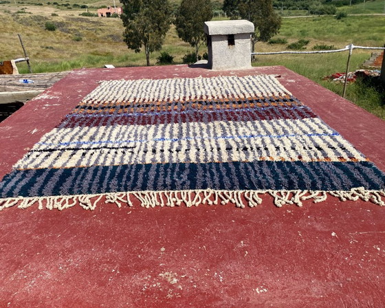 Image 1 of Large Vintage Moroccan Boujaad Rug 332x244 cm – Handmade Berber Wool Rug – Earth Tone Tribal Carpet – Boho Modern Statement Rug