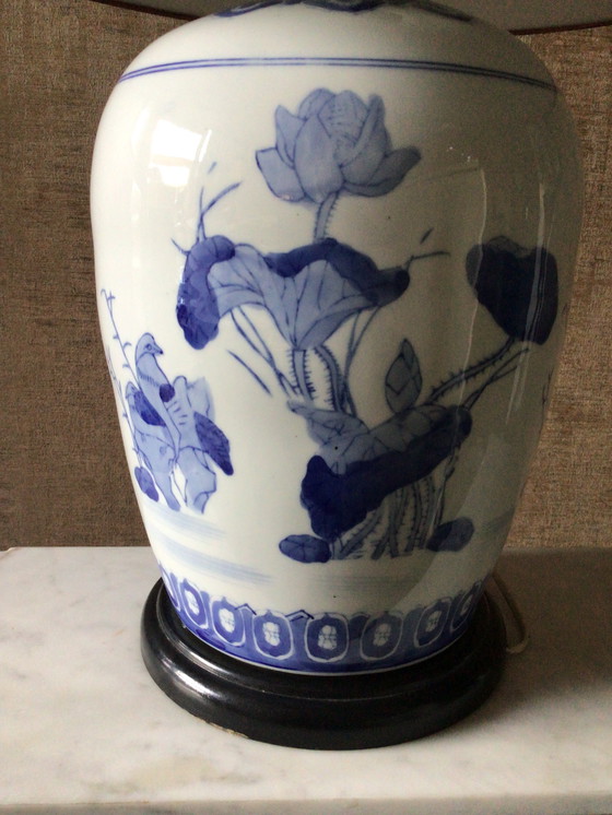 Image 1 of Large Vintage Chinese Lamp Made of Old Ginger Jar