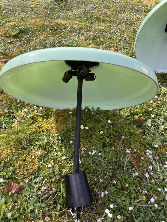 Image 1 of Paar Pendelleuchten aus Opalin Art Deco 1940