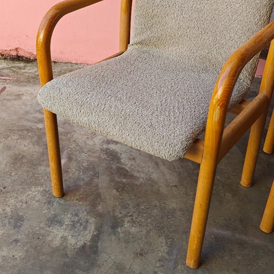 Set aus vier Hulsta Sessel mit Holzrahmen, Hülsta, Stoff, Beige, Vintage (Foto 4 von 7)