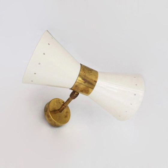 Image 1 of Coppia di applique "diabolo" italiane, design anni '50