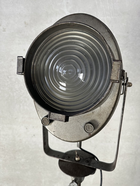 Image 1 of Vintage Industrial Theater Spot on Tripod - Cremer