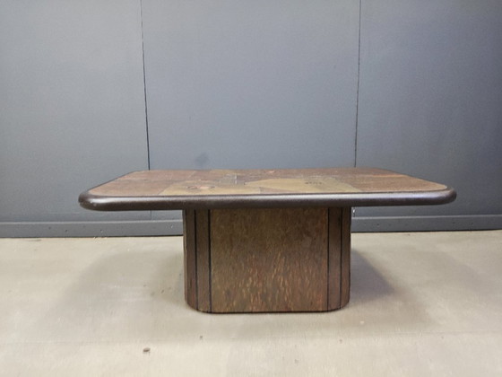 Image 1 of Tavolino brutalista in pietra d'ardesia, anni '80
