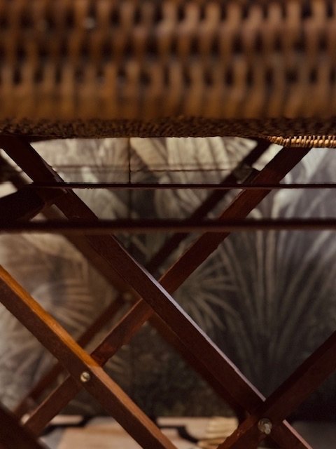 Image 1 of 2 FOLDING BIRMA RATTAN SIDE TABLES STYLE BUTLERTRAY FLAMANT