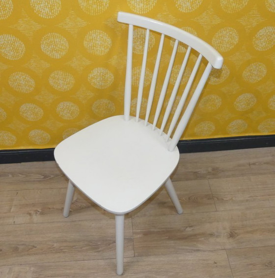 Image 1 of Set of 4 vintage chair classic kitchen chair rung chair kitchen wood white shabby chic retro wooden chair stable