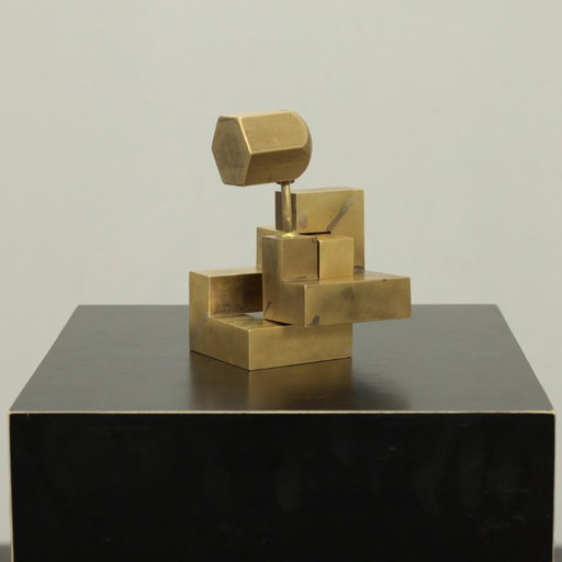 Cubist sculptural object, in the manner of André Volten