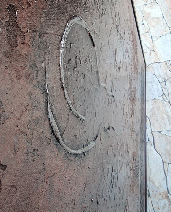 Image 1 of Hand-painted abstract figurative painting metallic 100x150 cm