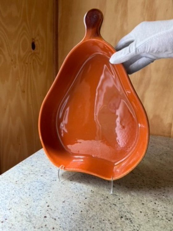 Vintage BCI Bretagne France Pear Shaped Baking Dish - Burnt Orange Glazed Ceramic - French Country Kitchen (photo 16 of 19)