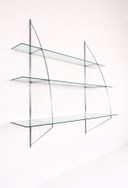 Vintage wandrek Ikea met chroom en glazen planken